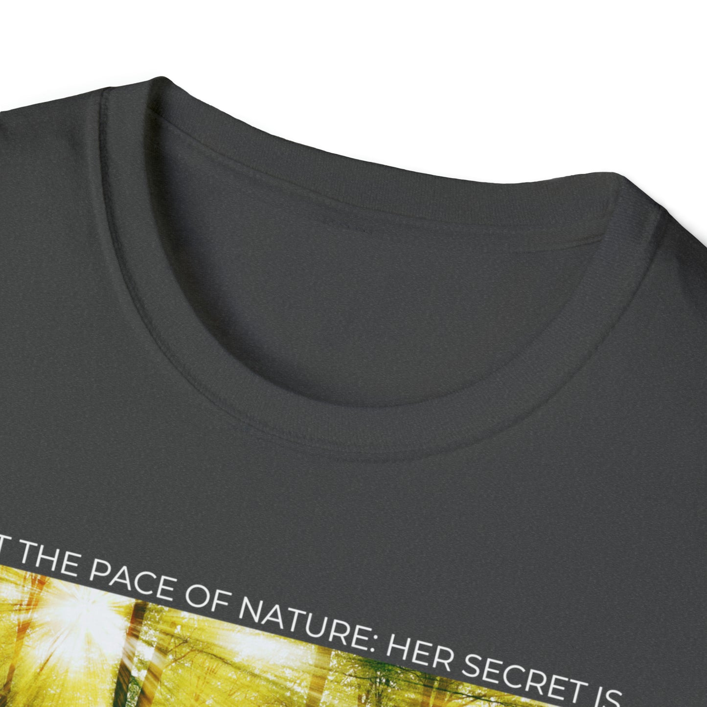 Classic Quotes Tee - Ralph Waldo Emerson, 'Adopt the pace of nature: her secret is patience' - Unisex Softstyle T-Shirt