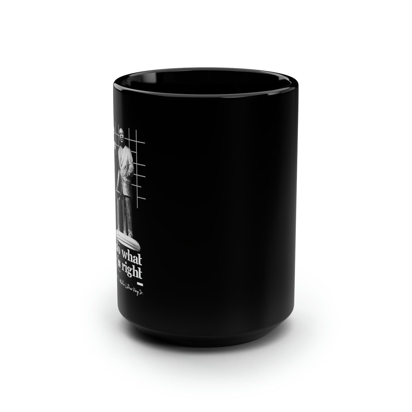 Classic Quotes Black Mug - Martin Luther King Jr, 'The time is always right to do what is right' - 15oz Black Mug