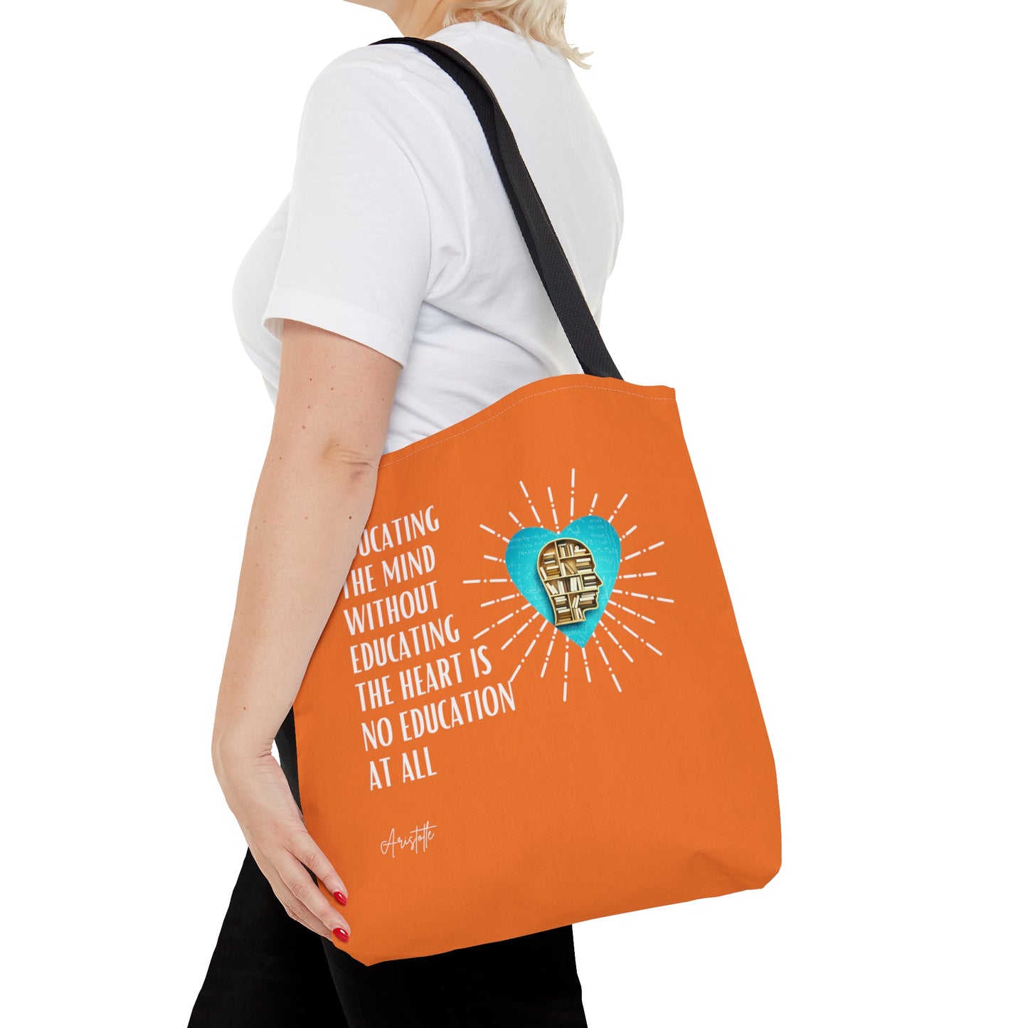 Classic Quotes Tote Bag - Aristotle, 'Educating the mind without educating the heart is no education at all' - Tote Bag