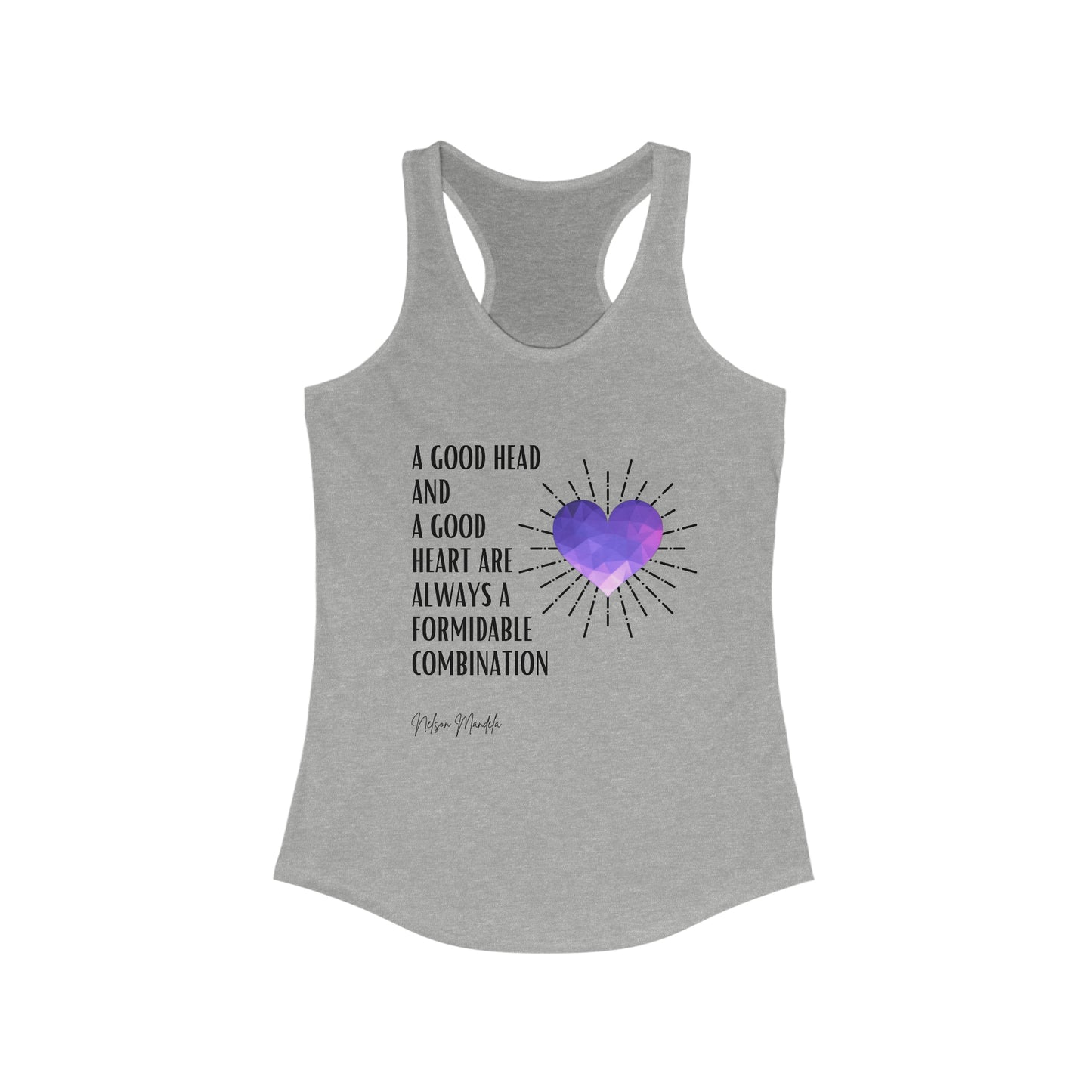 Classic Quotes Racerback Tank - Nelson Mandela, 'A good head and a good heart are always a formidable combination' - Women's Ideal Racerback Tank