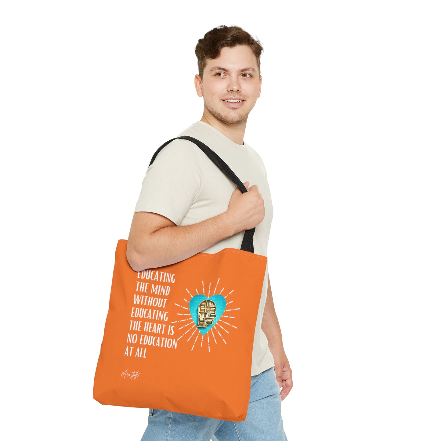 Classic Quotes Tote Bag - Aristotle, 'Educating the mind without educating the heart is no education at all' - Tote Bag