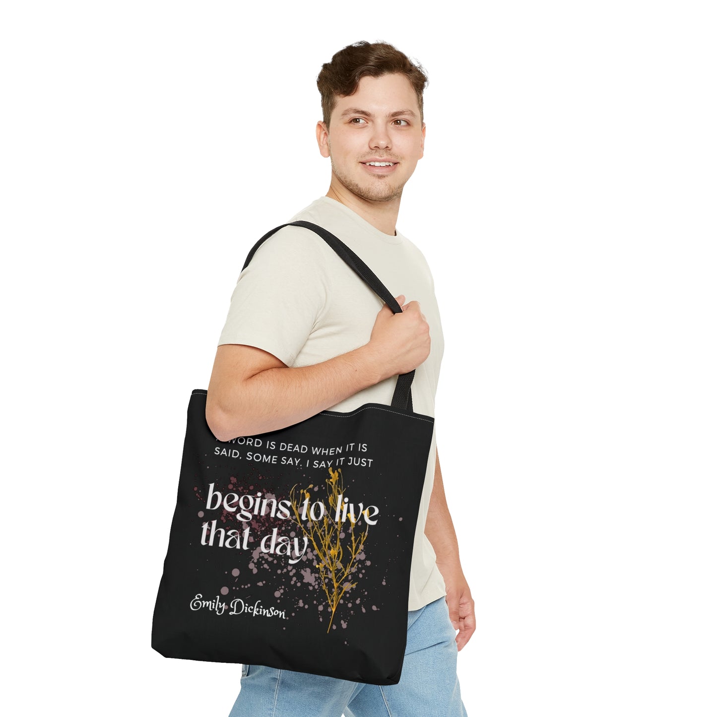 Classic Quotes Tote Bag - Emily Dickinson, 'A word is dead when it is said, some say. I say it just begins to live that day' - Tote Bag