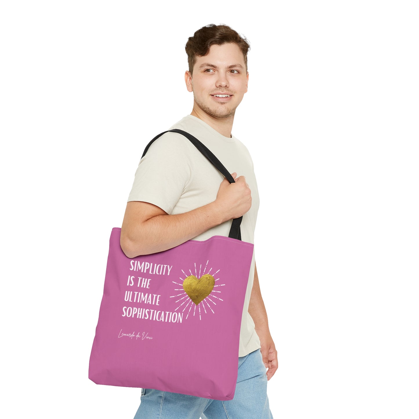 Classic Quotes Tote Bag - Leonardo da Vinci, 'Simplicity is the ultimate sophistication' - Tote Bag