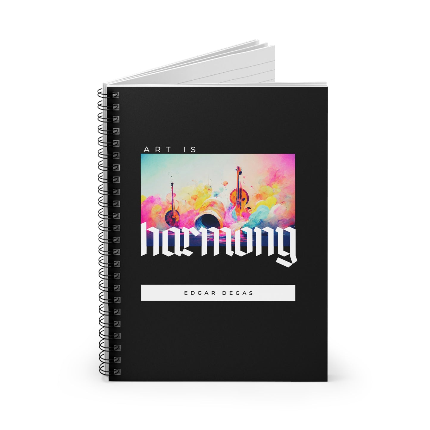 Classic Quotes Spiral Notebook - Edgar Degas, 'Art is harmony' - Spiral Notebook - Ruled Line