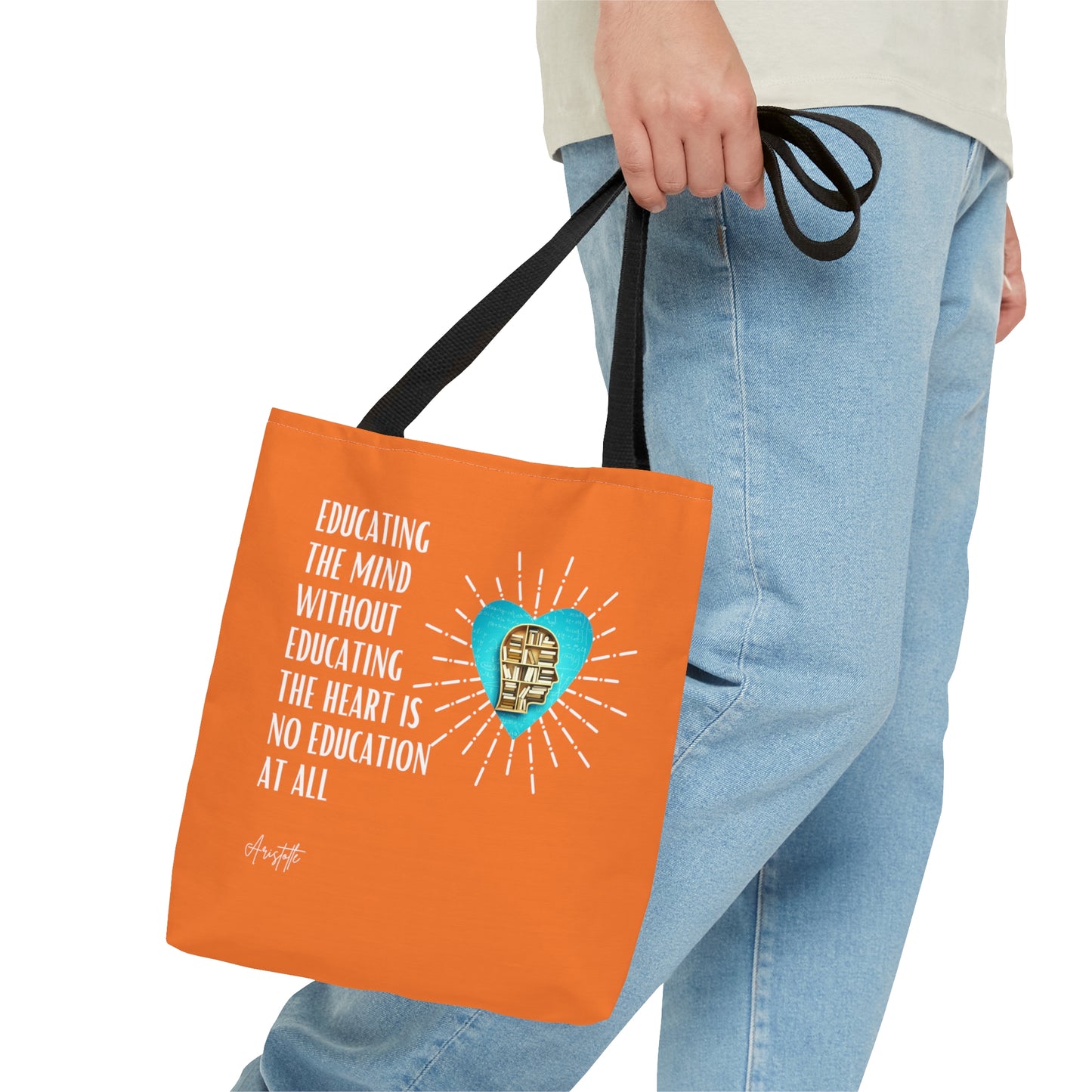 Classic Quotes Tote Bag - Aristotle, 'Educating the mind without educating the heart is no education at all' - Tote Bag