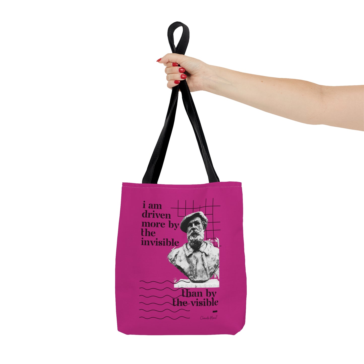 Classic Quotes Tote Bag - Claude Monet, 'I am driven more by the invisible than the visible' - Tote Bag