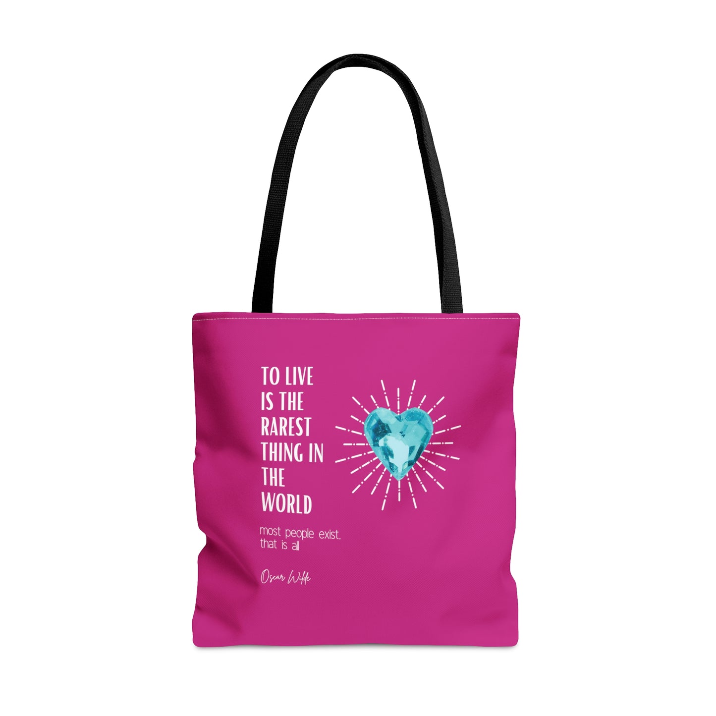 Classic Quotes Tote Bag - Oscar Wilde 'To live is the rarest thing in the world. Most people exist, that is all' - Tote Bag