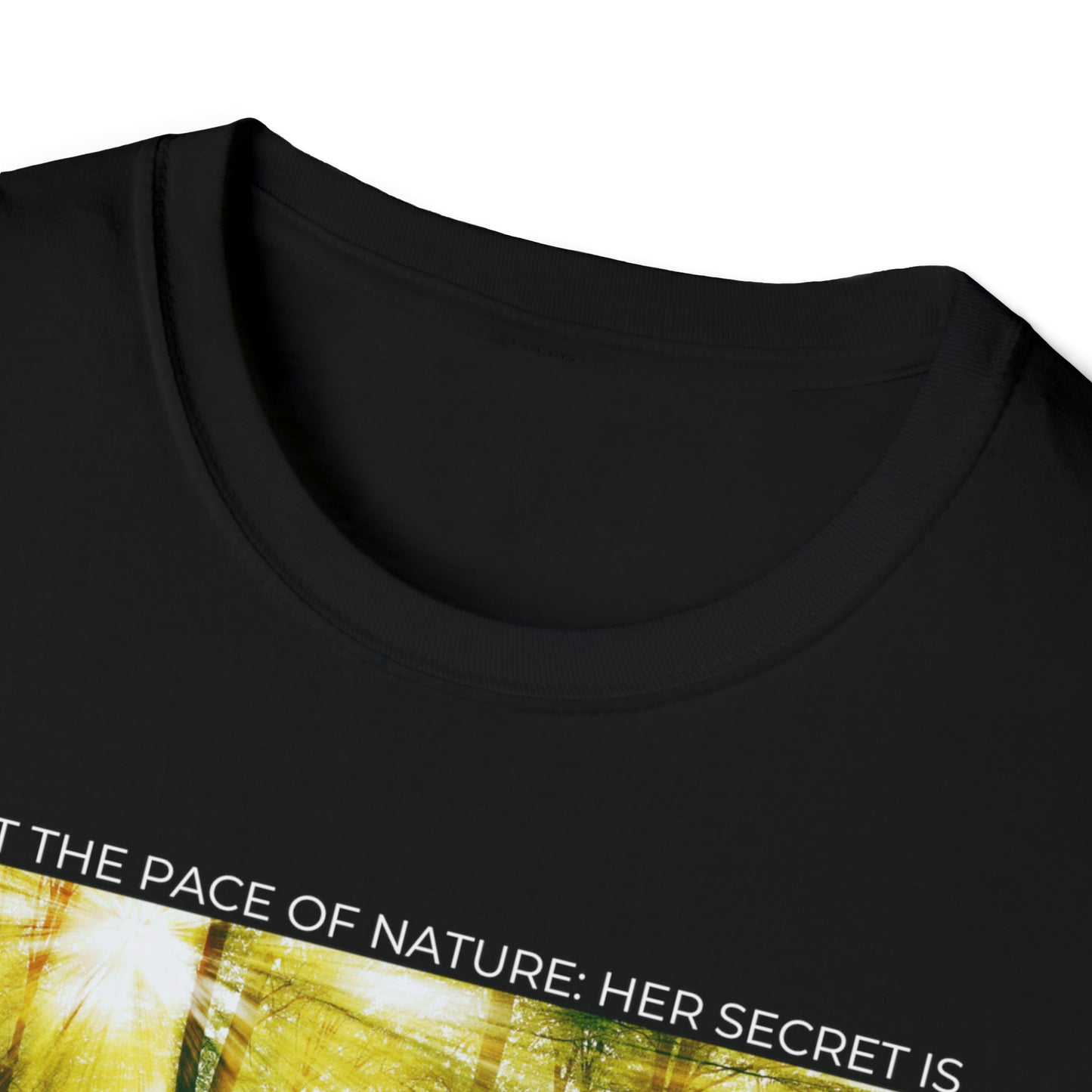 Classic Quotes Tee - Ralph Waldo Emerson, 'Adopt the pace of nature: her secret is patience' - Unisex Softstyle T-Shirt