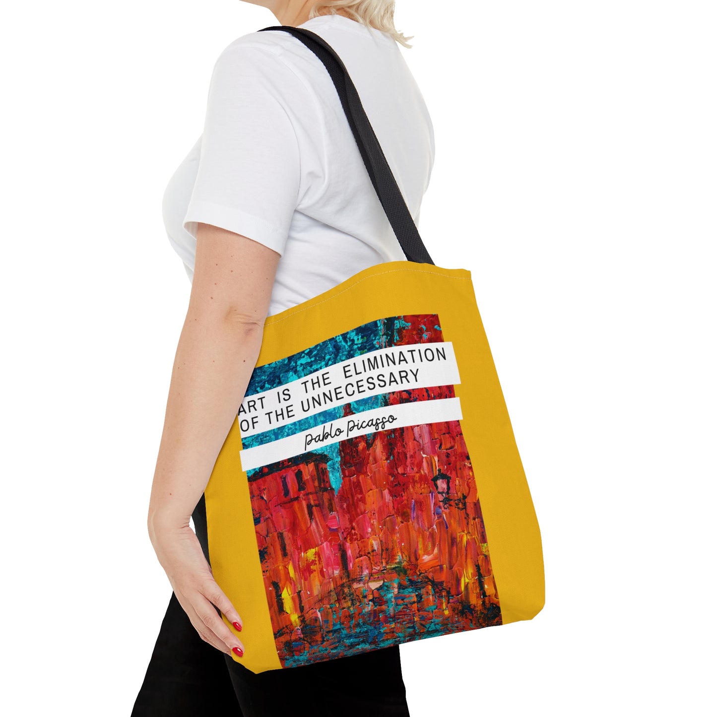 Classic Quotes Tote Bag - Pablo Picasso, 'Art is the elimination of the unnecessary' - Tote Bag