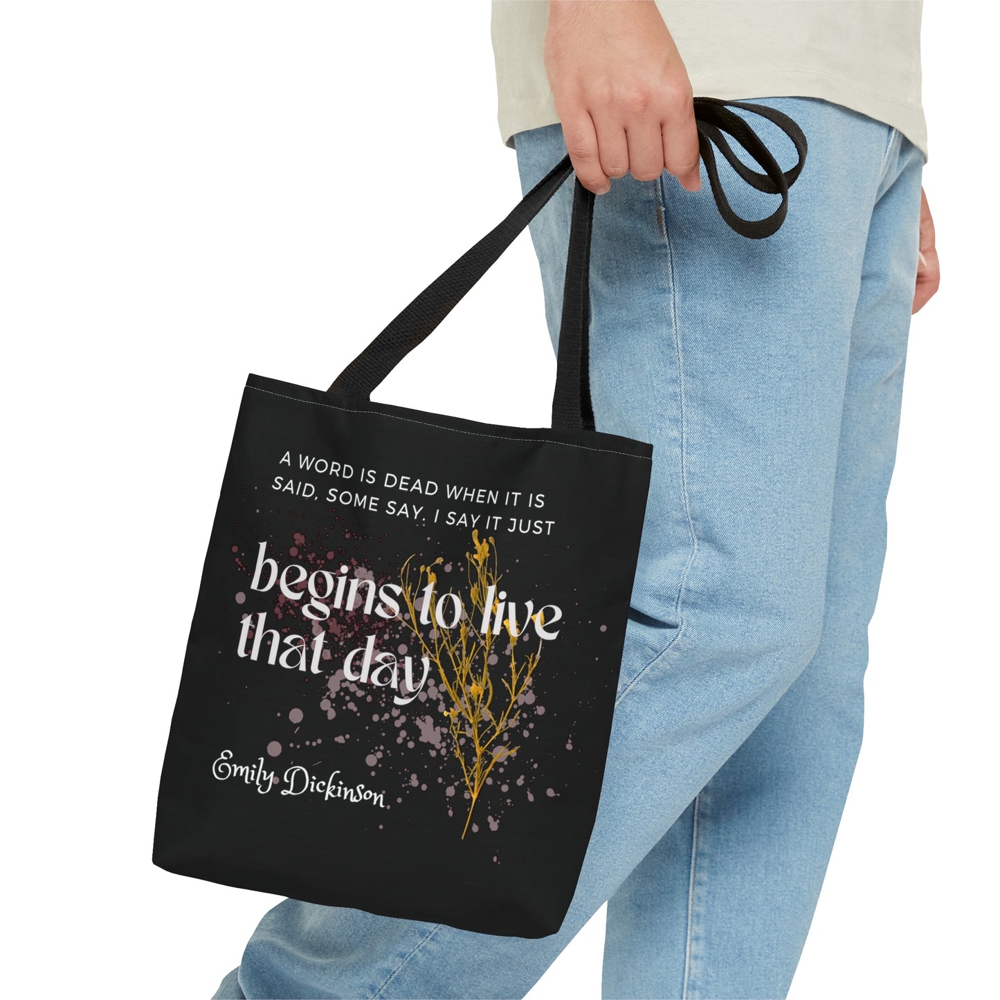 Classic Quotes Tote Bag - Emily Dickinson, 'A word is dead when it is said, some say. I say it just begins to live that day' - Tote Bag