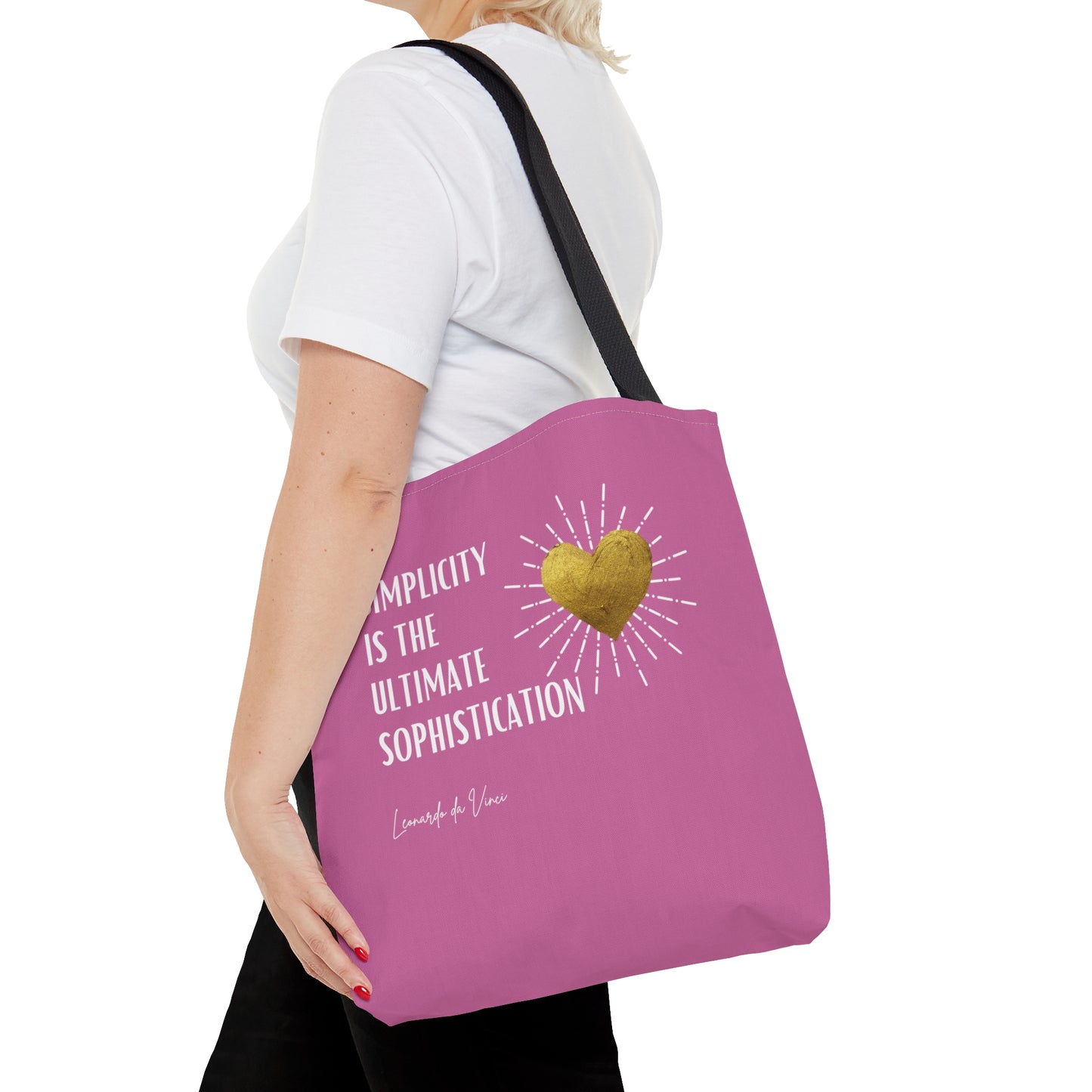 Classic Quotes Tote Bag - Leonardo da Vinci, 'Simplicity is the ultimate sophistication' - Tote Bag