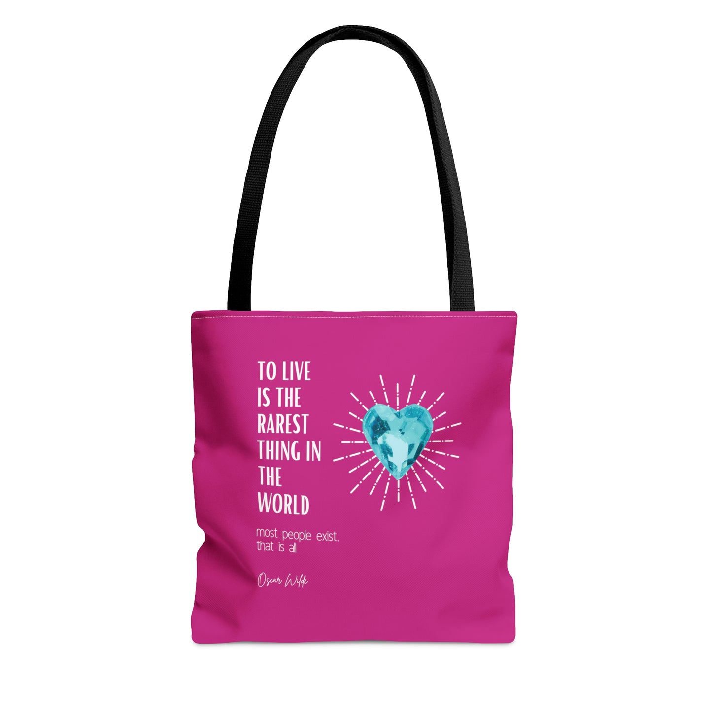 Classic Quotes Tote Bag - Oscar Wilde 'To live is the rarest thing in the world. Most people exist, that is all' - Tote Bag