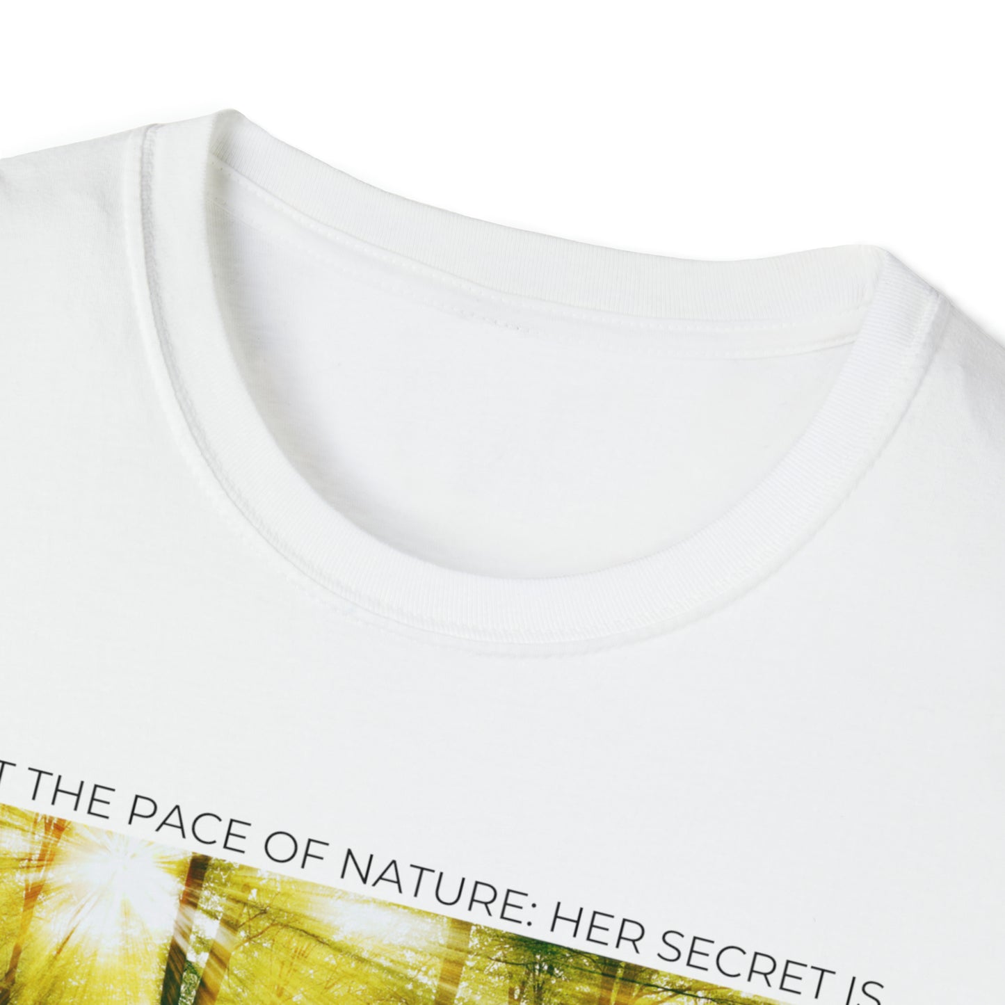 Classic Quotes Tee - Ralph Waldo Emerson, 'Adopt the pace of nature: her secret is patience' - Unisex Softstyle T-Shirt