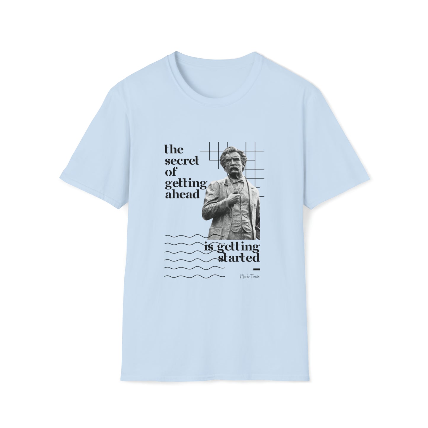 Classic Quotes Tee - Mark Twain, 'The secret of getting ahead is getting started' - Unisex Softstyle T-Shirt