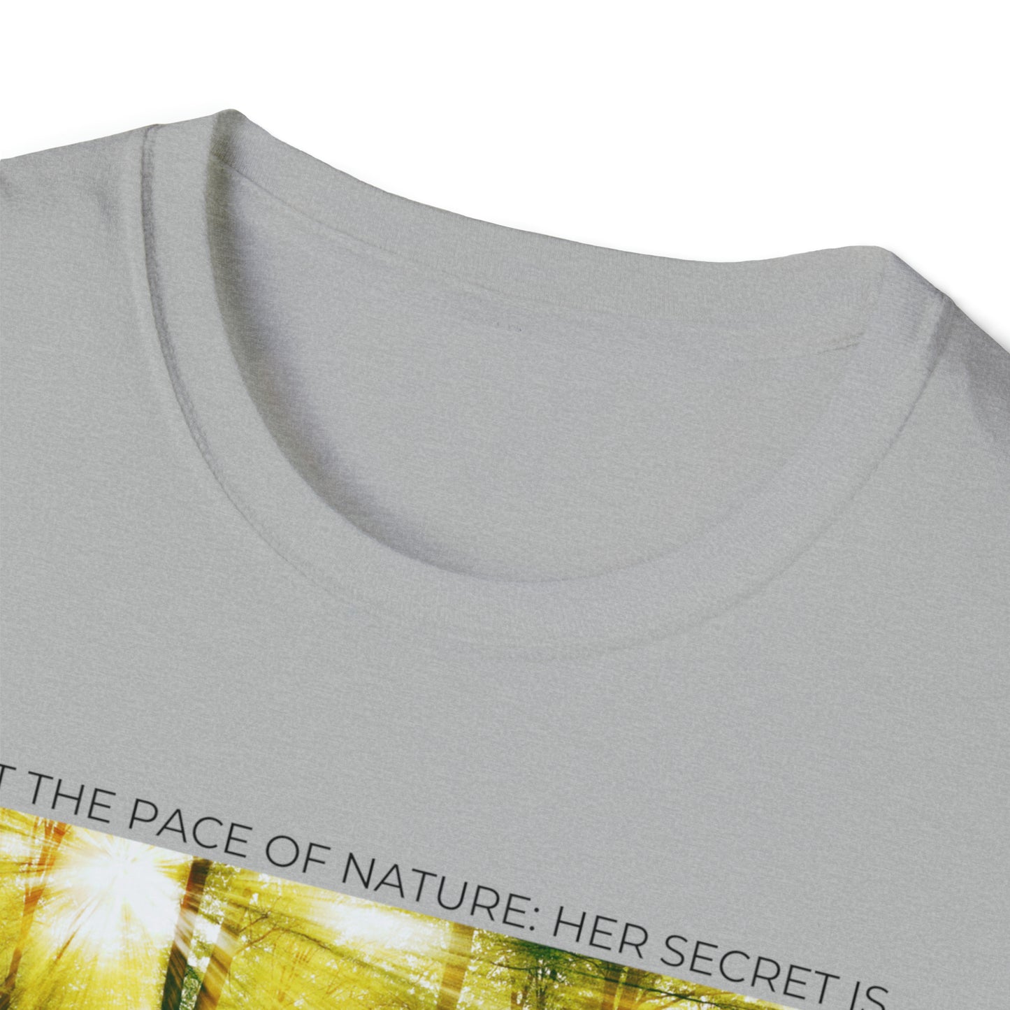 Classic Quotes Tee - Ralph Waldo Emerson, 'Adopt the pace of nature: her secret is patience' - Unisex Softstyle T-Shirt