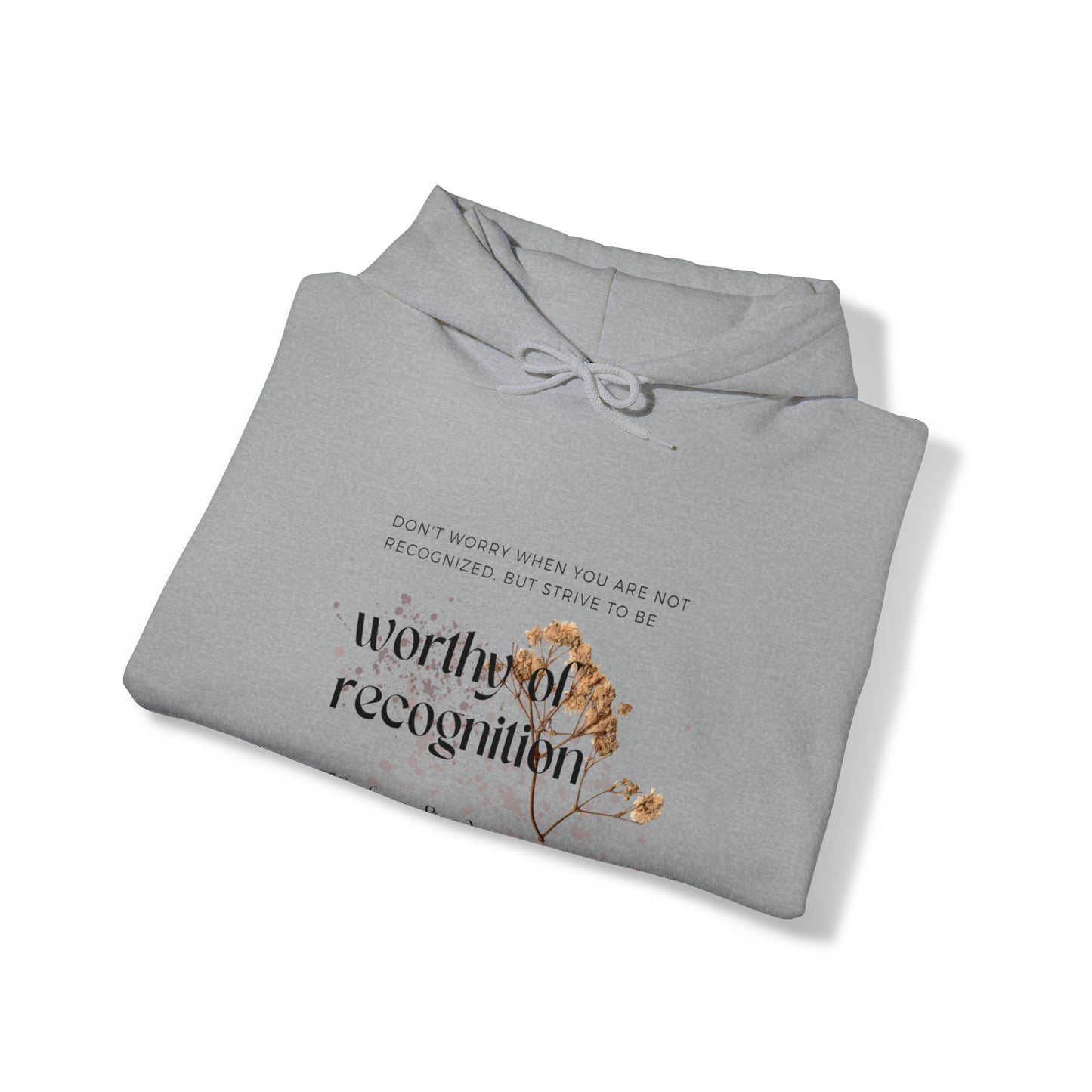 Classic Quotes Hoodie - Abraham Lincoln, 'Don't worry when you are not recognized, but strive to be worthy of recognition' - Unisex Heavy Blend™ Hooded Sweatshirt