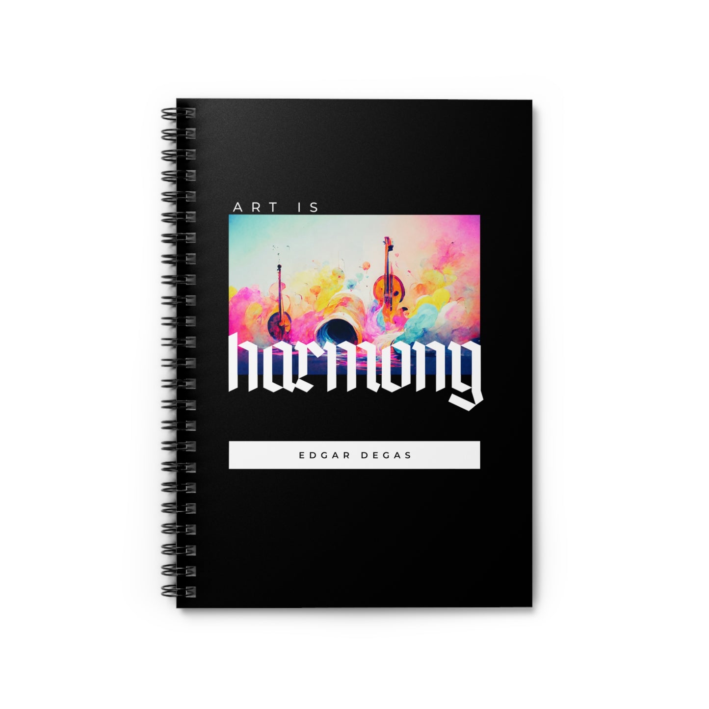 Classic Quotes Spiral Notebook - Edgar Degas, 'Art is harmony' - Spiral Notebook - Ruled Line
