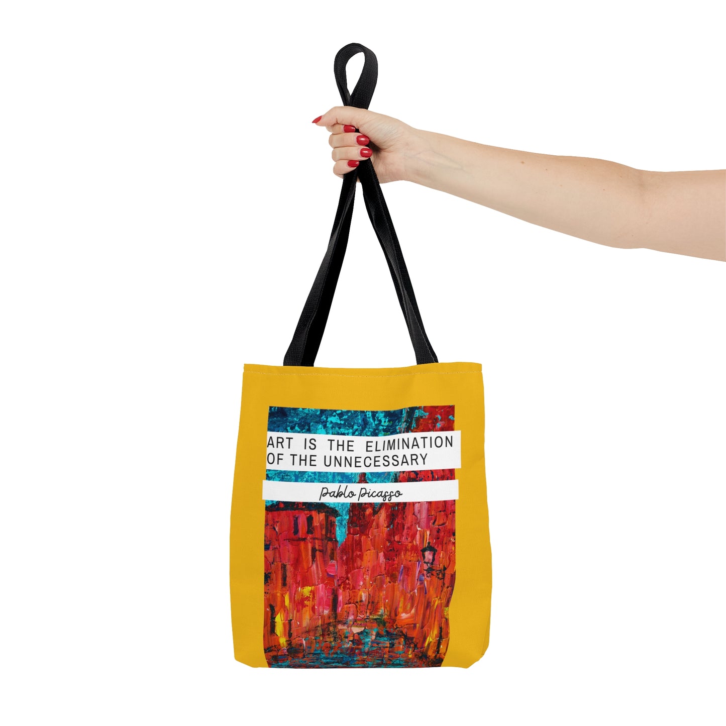 Classic Quotes Tote Bag - Pablo Picasso, 'Art is the elimination of the unnecessary' - Tote Bag