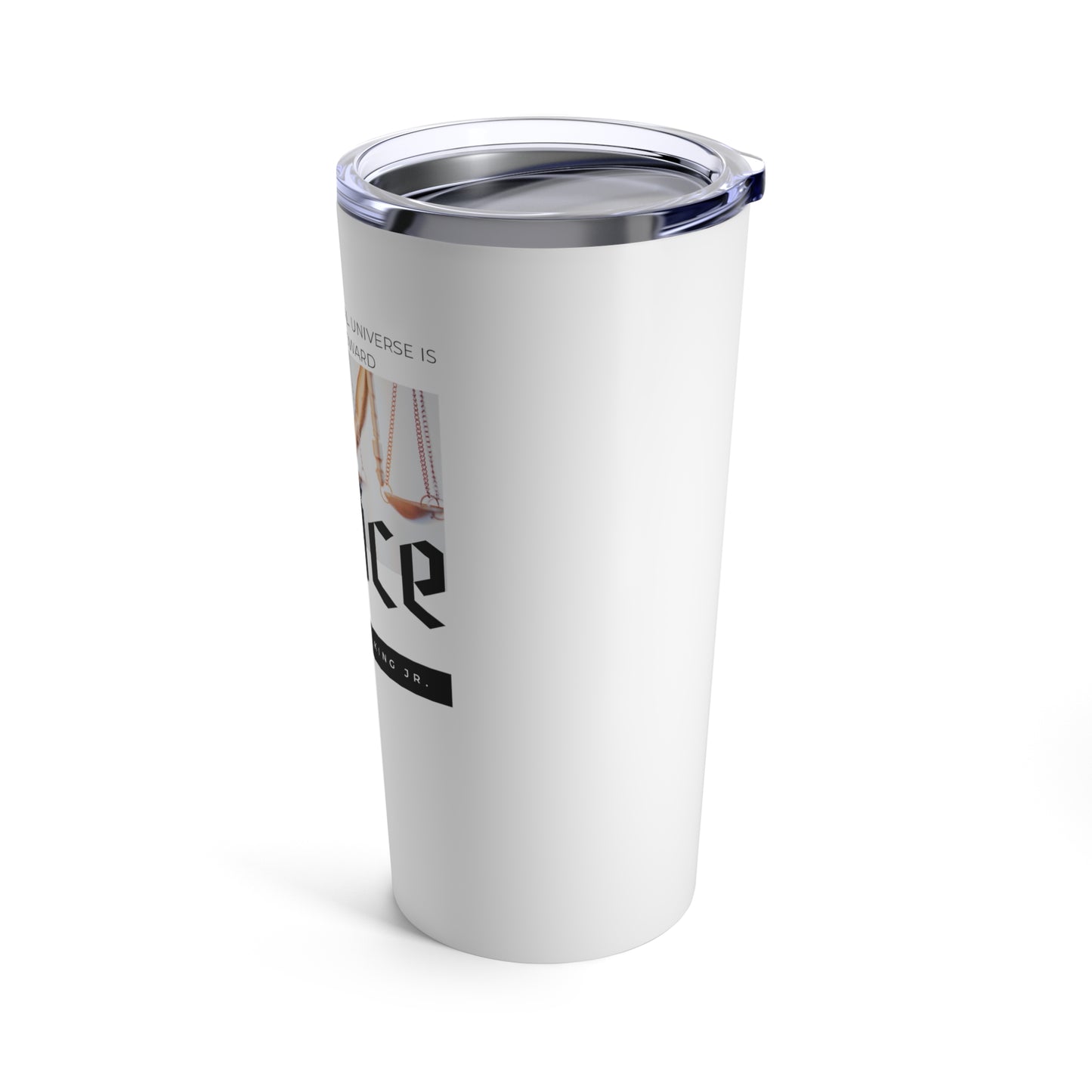 Classic Quote Tumbler - Martin Luther King Jr, 'The arc of the moral universe is long, but it bends toward justice'