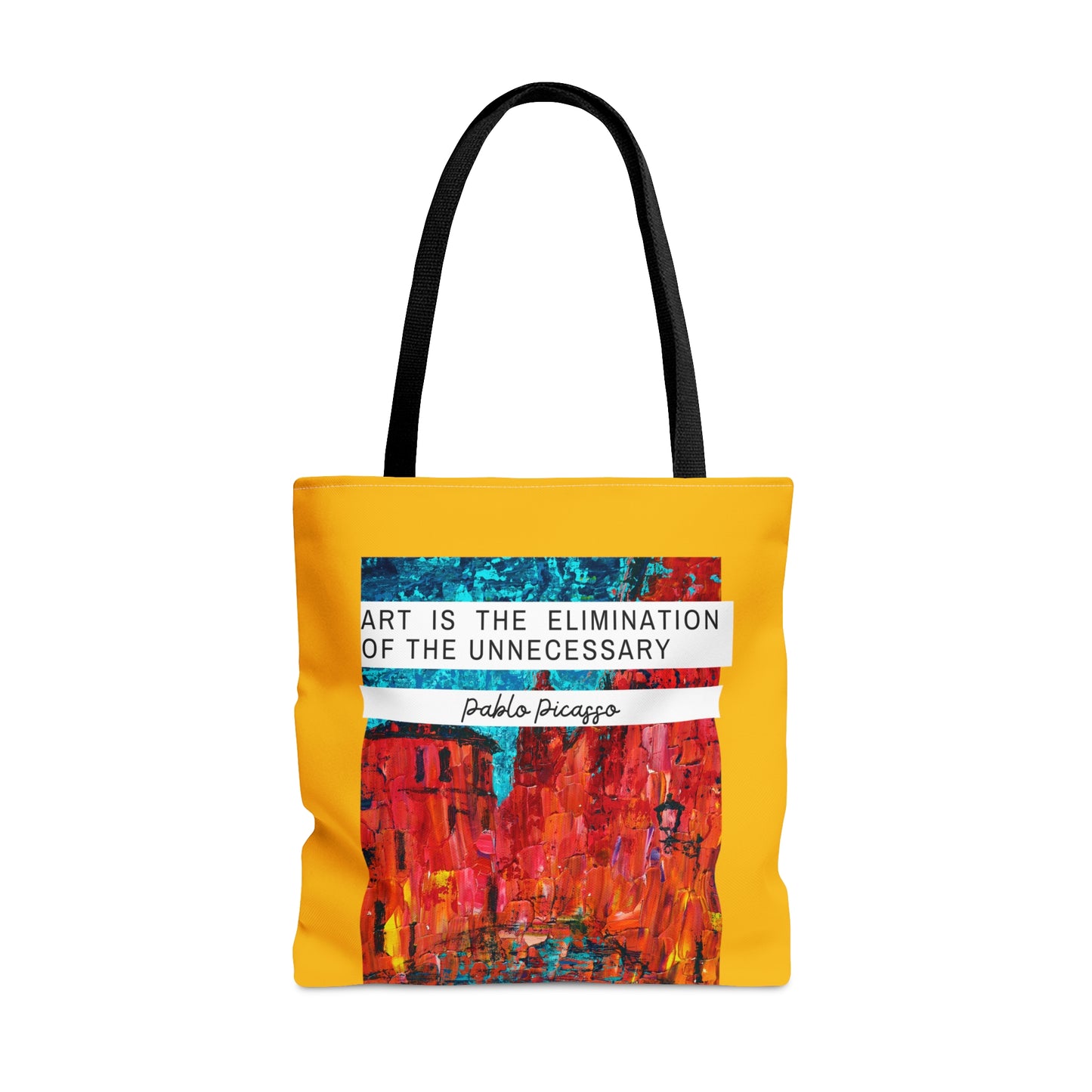 Classic Quotes Tote Bag - Pablo Picasso, 'Art is the elimination of the unnecessary' - Tote Bag