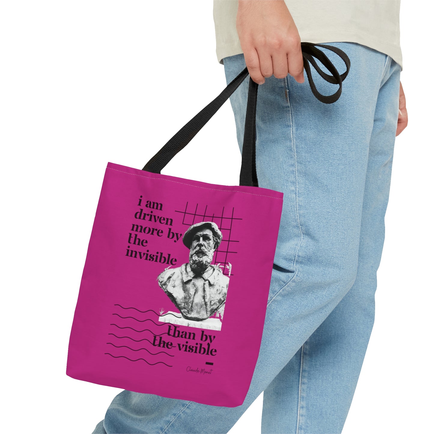Classic Quotes Tote Bag - Claude Monet, 'I am driven more by the invisible than the visible' - Tote Bag