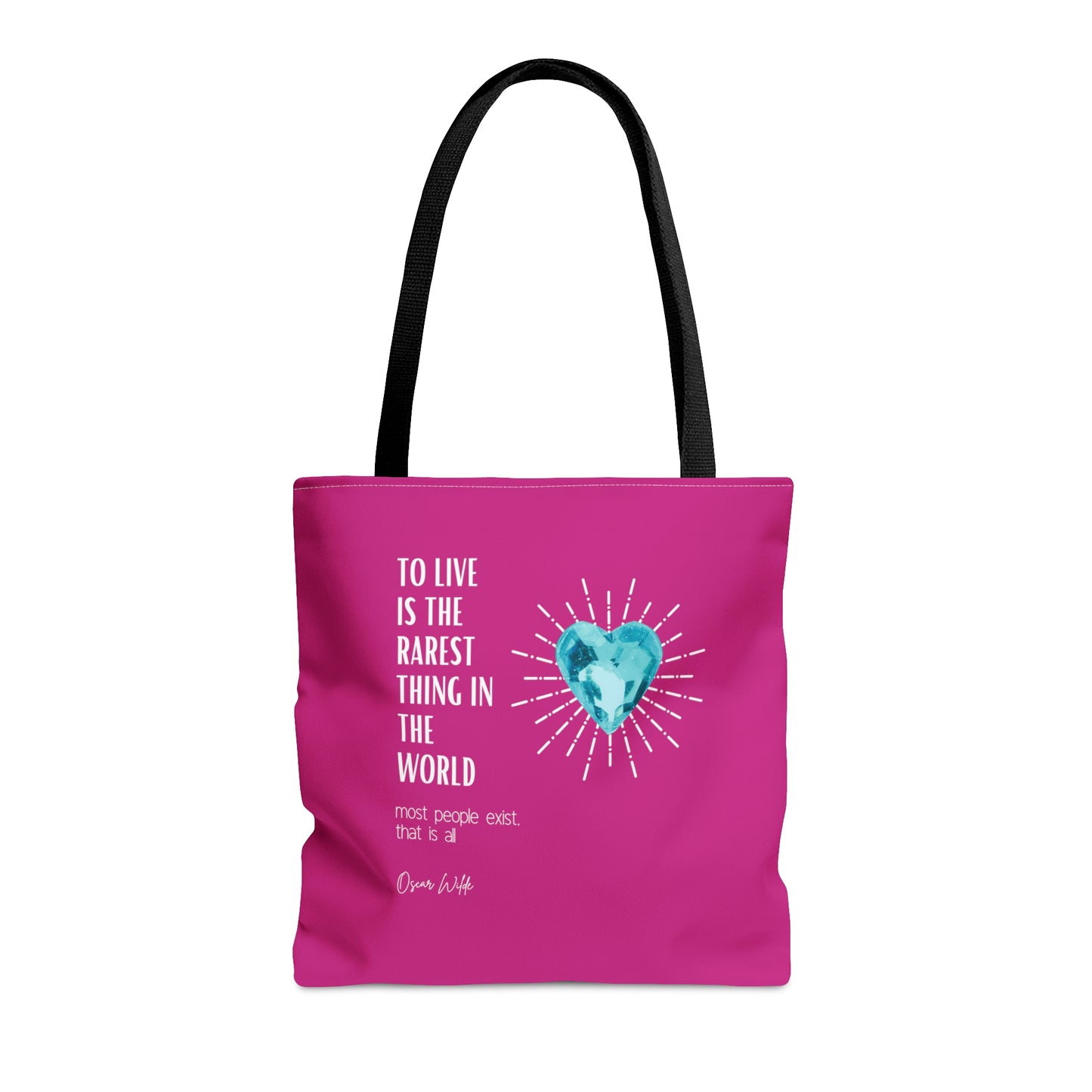 Classic Quotes Tote Bag - Oscar Wilde 'To live is the rarest thing in the world. Most people exist, that is all' - Tote Bag