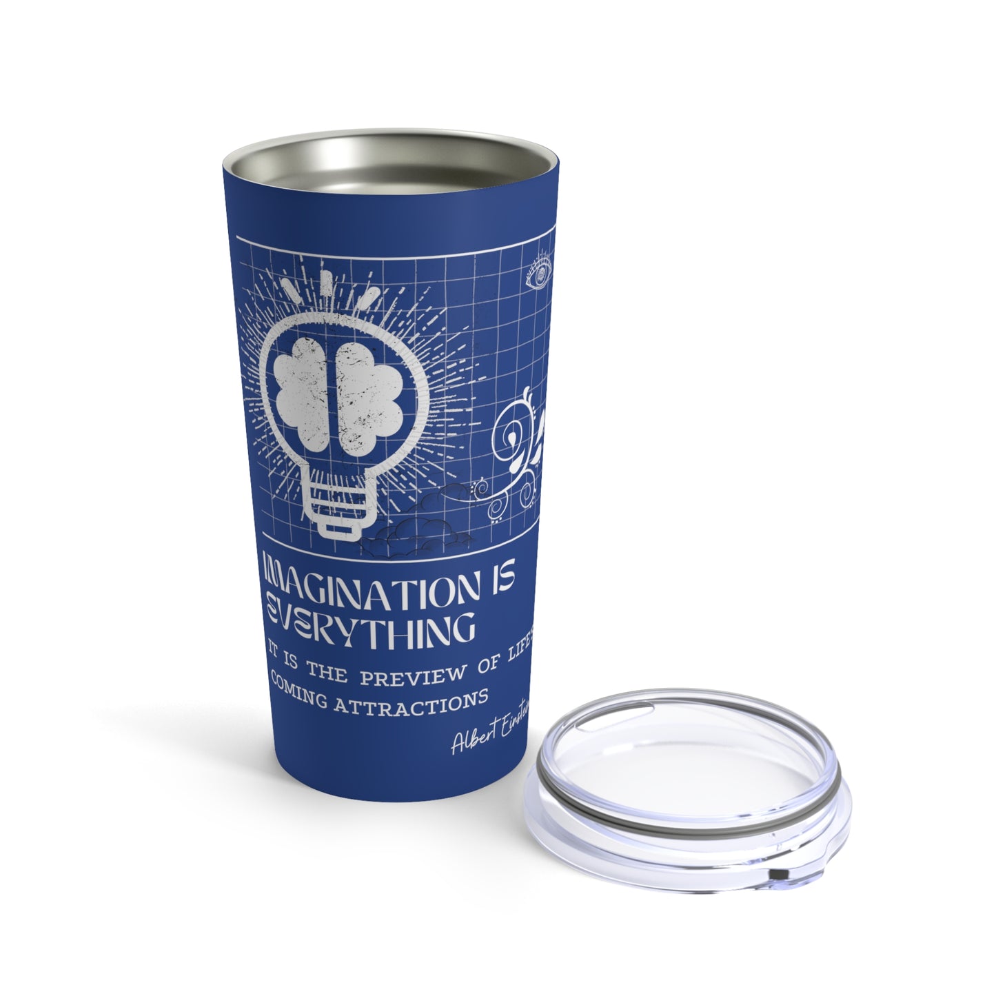 Classic Quotes Tumbler - Albert Einstein, 'Imagination is everything, it is the preview of life's coming attractions'