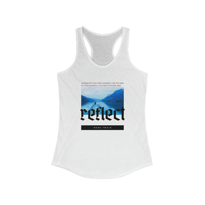 Classic Quotes Racerback Tank - Mark Twain, 'Whenever you find yourself on the side of the majority, it is time to pause and reflect' - Women's Ideal Racerback Tank