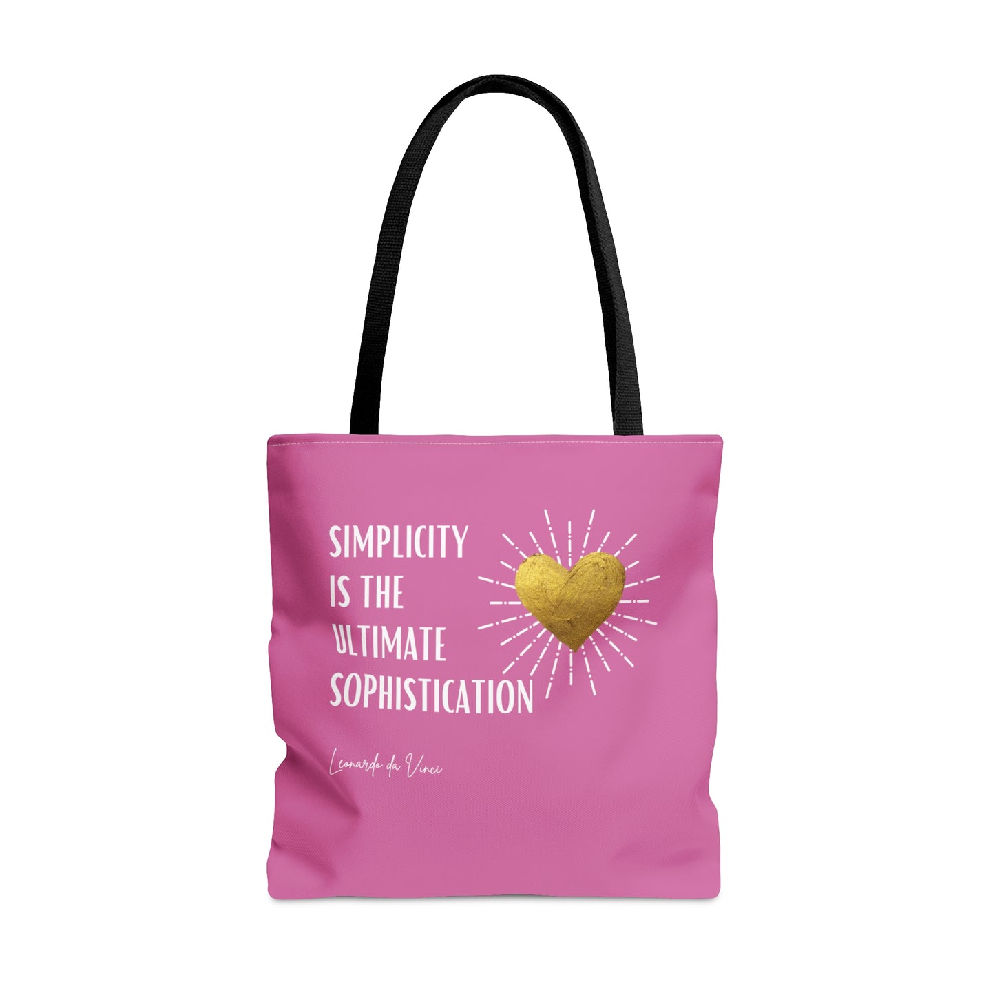 Classic Quotes Tote Bag -  Leonardo da Vinci, 'Simplicity is the ultimate sophistication' - Tote Bag