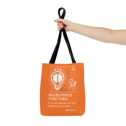 Classic Quotes Tote Bag - Albert Einstein, 'Imagination is everything, it is the preview of life's coming attractions' - Tote Bag