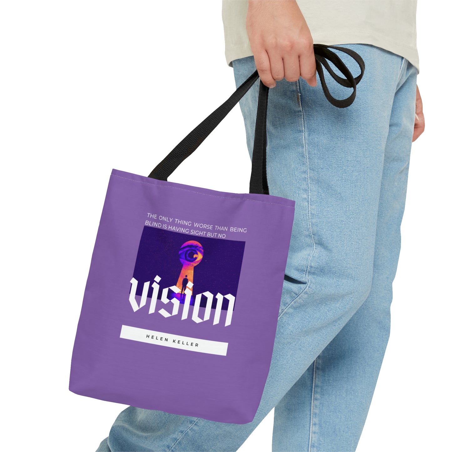 Classic Quotes Tote Bag - Helen Keller, 'The only thing worse than being blind is having sight but no vision' - Tote Bag