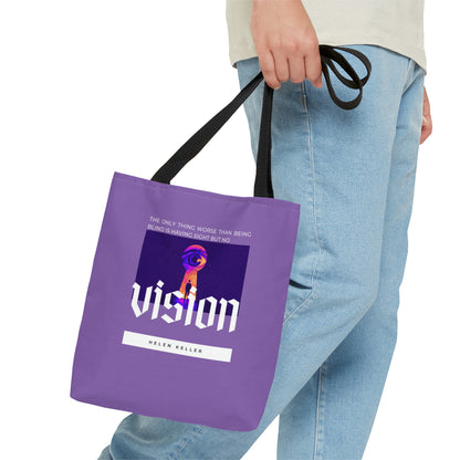 Classic Quotes Tote Bag - Helen Keller, 'The only thing worse than being blind is having sight but no vision' - Tote Bag