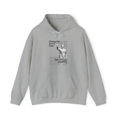 Classic Quotes Hoodie - Barack Obama, 'Change is never easy but always possible' - Unisex Heavy Blend™ Hooded Sweatshirt