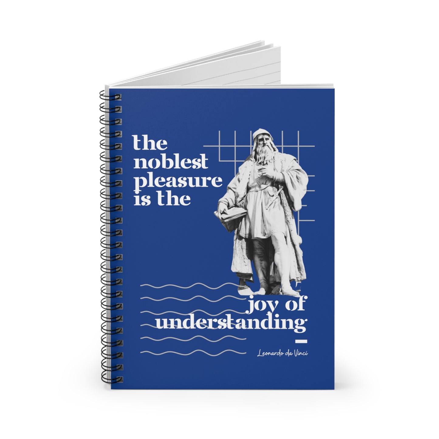 Classic Quotes Spiral Notebook - Leonardo da Vinci, 'The noblest pleasure is the joy of understanding' - Spiral Notebook - Ruled Line