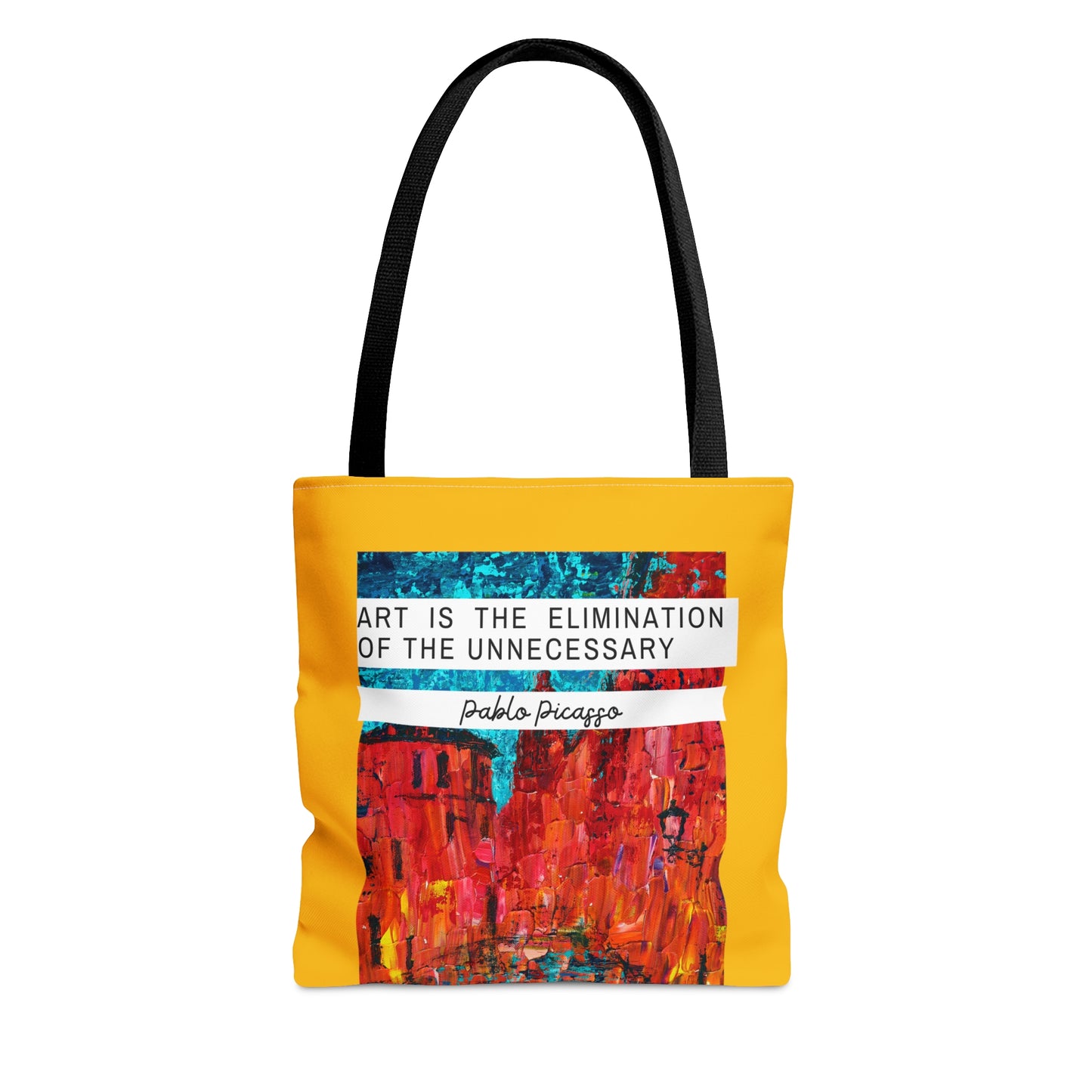 Classic Quotes Tote Bag - Pablo Picasso, 'Art is the elimination of the unnecessary' - Tote Bag