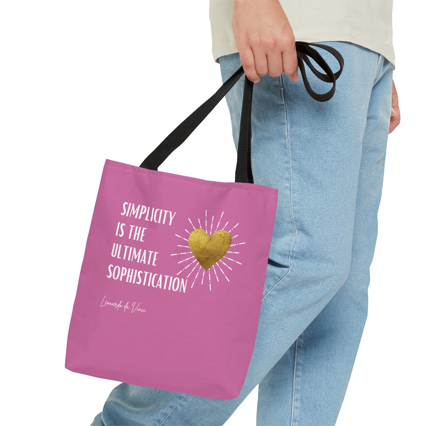 Classic Quotes Tote Bag -  Leonardo da Vinci, 'Simplicity is the ultimate sophistication' - Tote Bag
