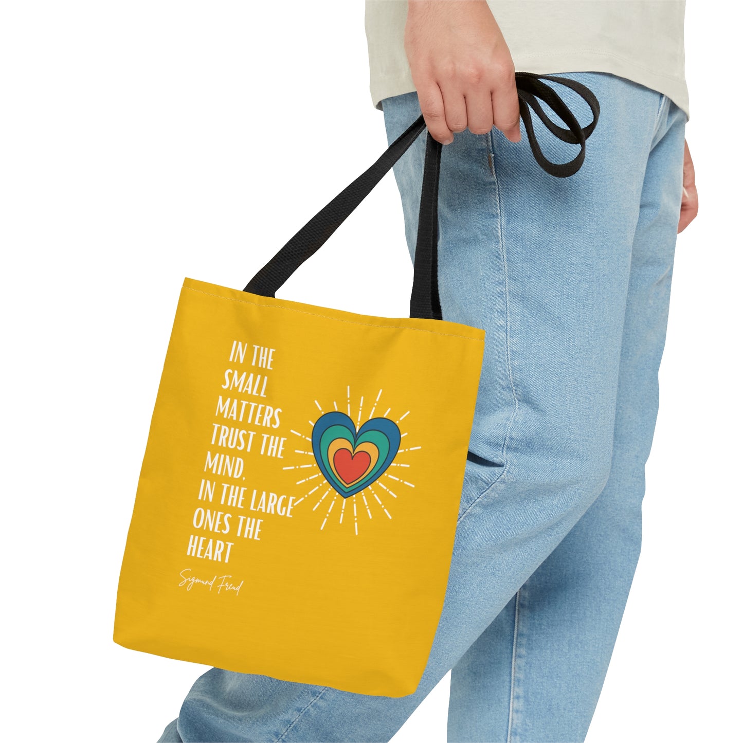 Classic Quotes Tote Bag - Sigmund Freud, 'In the small matters trust the mind, in the large ones the heart' - Tote Bag