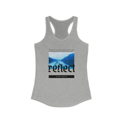 Classic Quotes Racerback Tank - Mark Twain, 'Whenever you find yourself on the side of the majority, it is time to pause and reflect' - Women's Ideal Racerback Tank