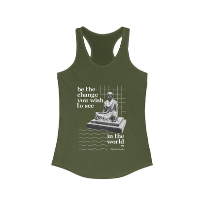 Classic Quotes Racerback Tank - Mahatma Gandhi, 'Be the change you wish to see in the world' - Women's Ideal Racerback Tank
