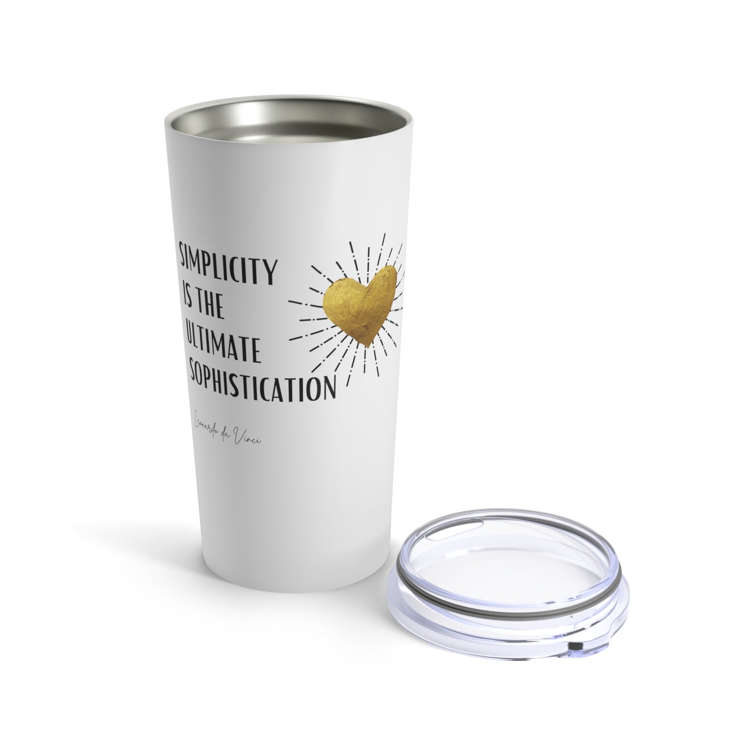 Classic Quote Tumbler - Leonardo da Vinci, 'Simplicity is the ultimate sophistication'