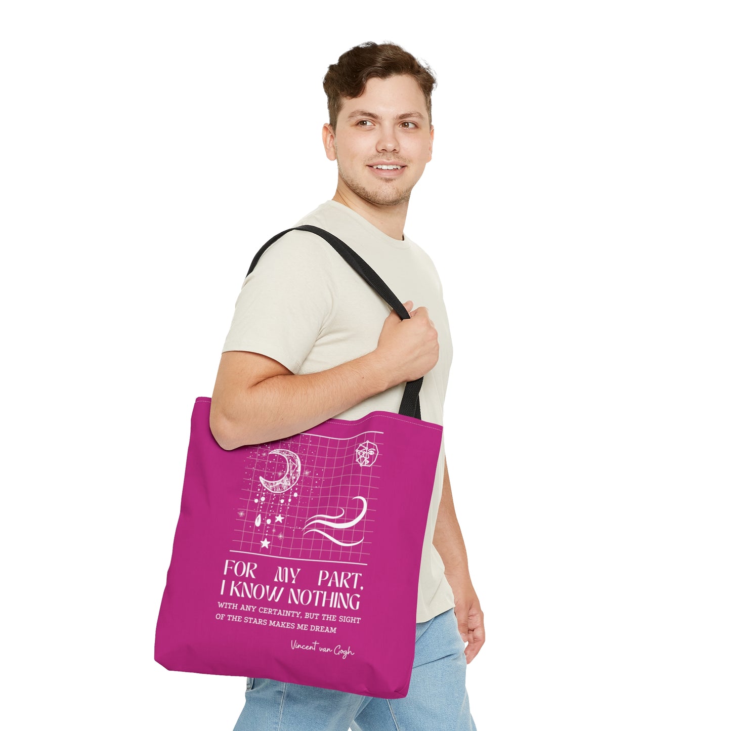 Classic Quotes Tote Bag - Vincent van Gogh, 'For my part, I know nothing with any certainty, but the sight of the stars makes me dream' - Tote Bag