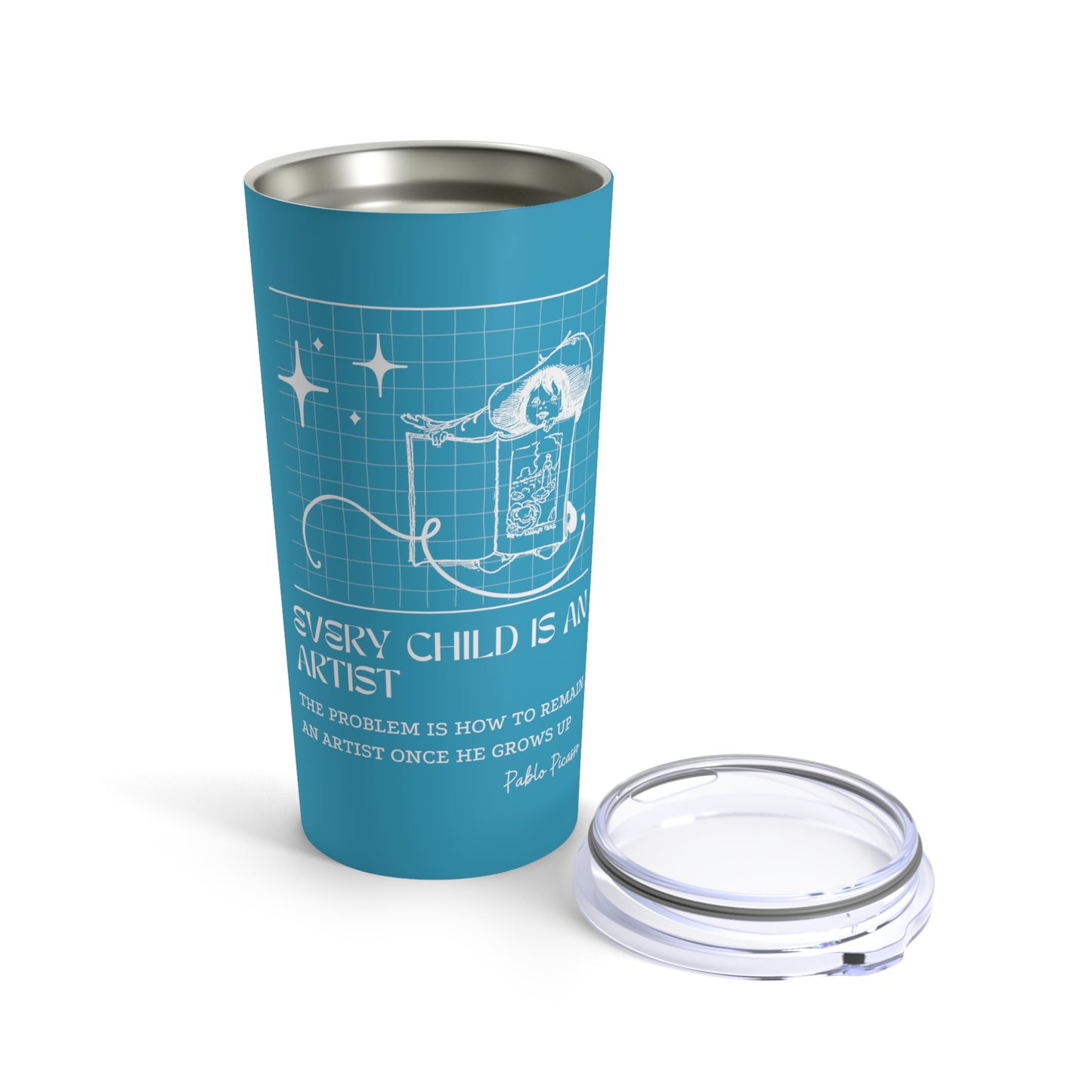 Classic Quotes Tumbler - Pablo Picasso, 'Every child is an artist. The problem is how to remain an artist once he grows up'