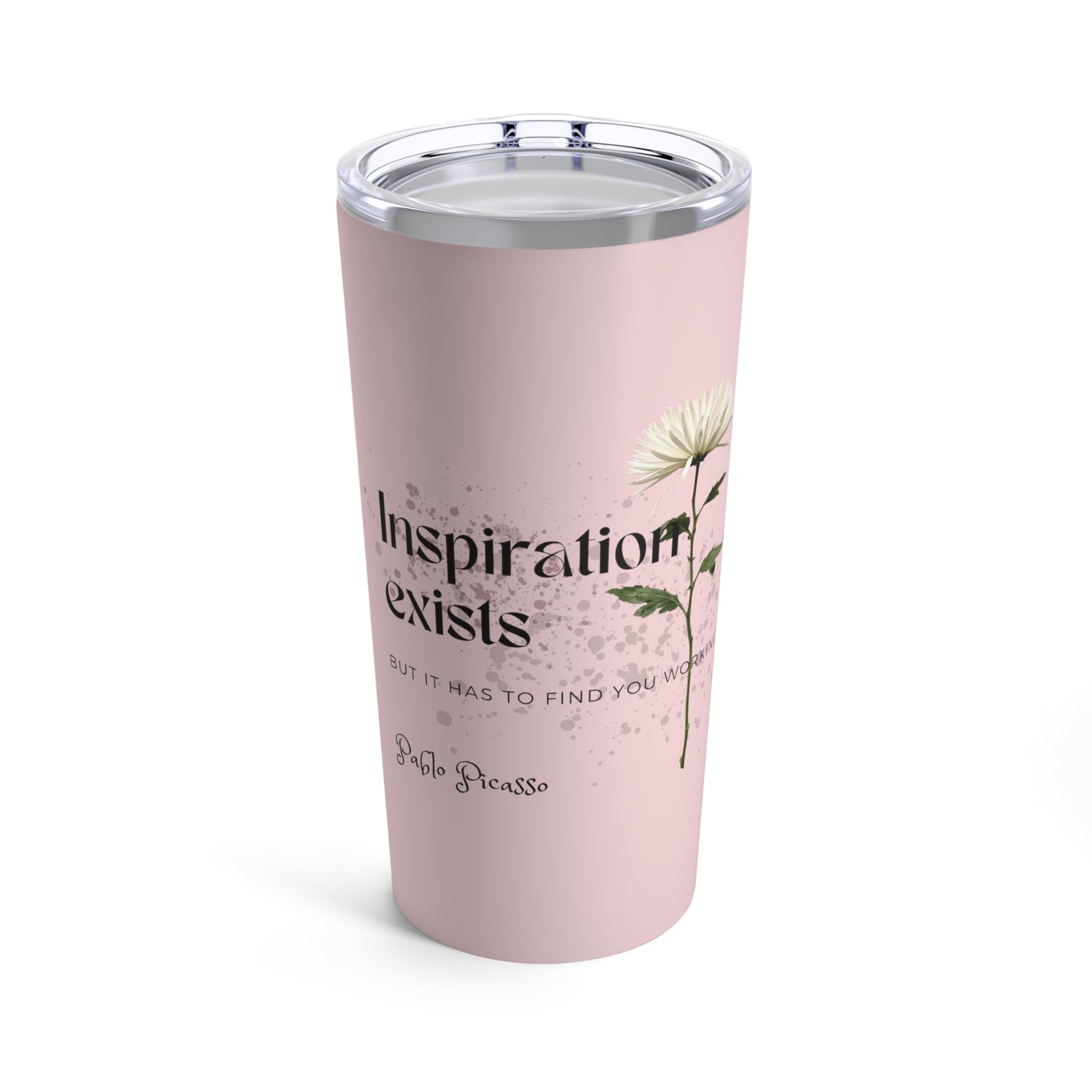 Classic Quotes Tumbler - Pablo Picasso, 'Inspiration exists but it has to find you working'
