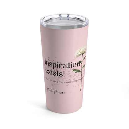 Classic Quotes Tumbler - Pablo Picasso, 'Inspiration exists but it has to find you working'
