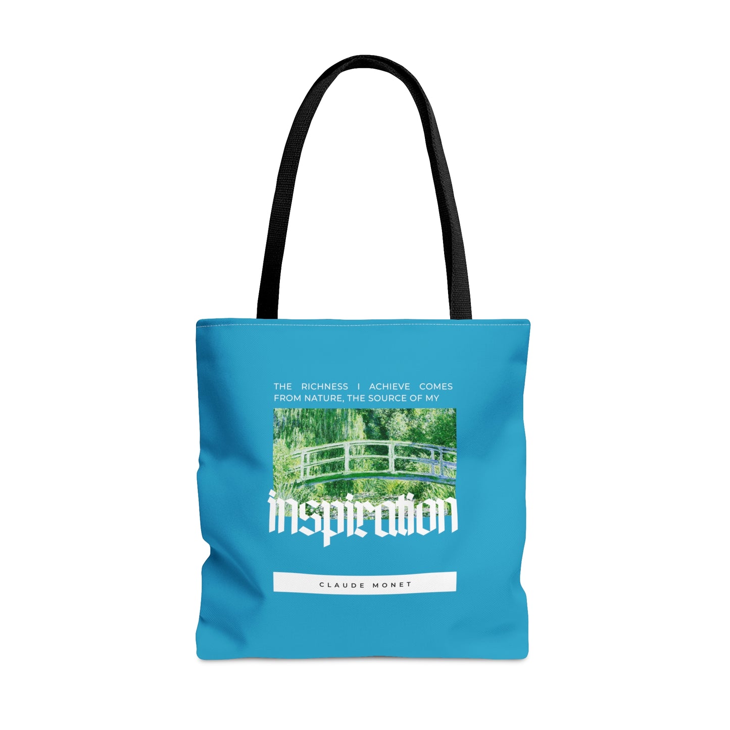 Classic Quotes Tote Bag - Claude Monet, 'The richness I achieve comes from Nature, the source of my inspiration' - Tote Bag
