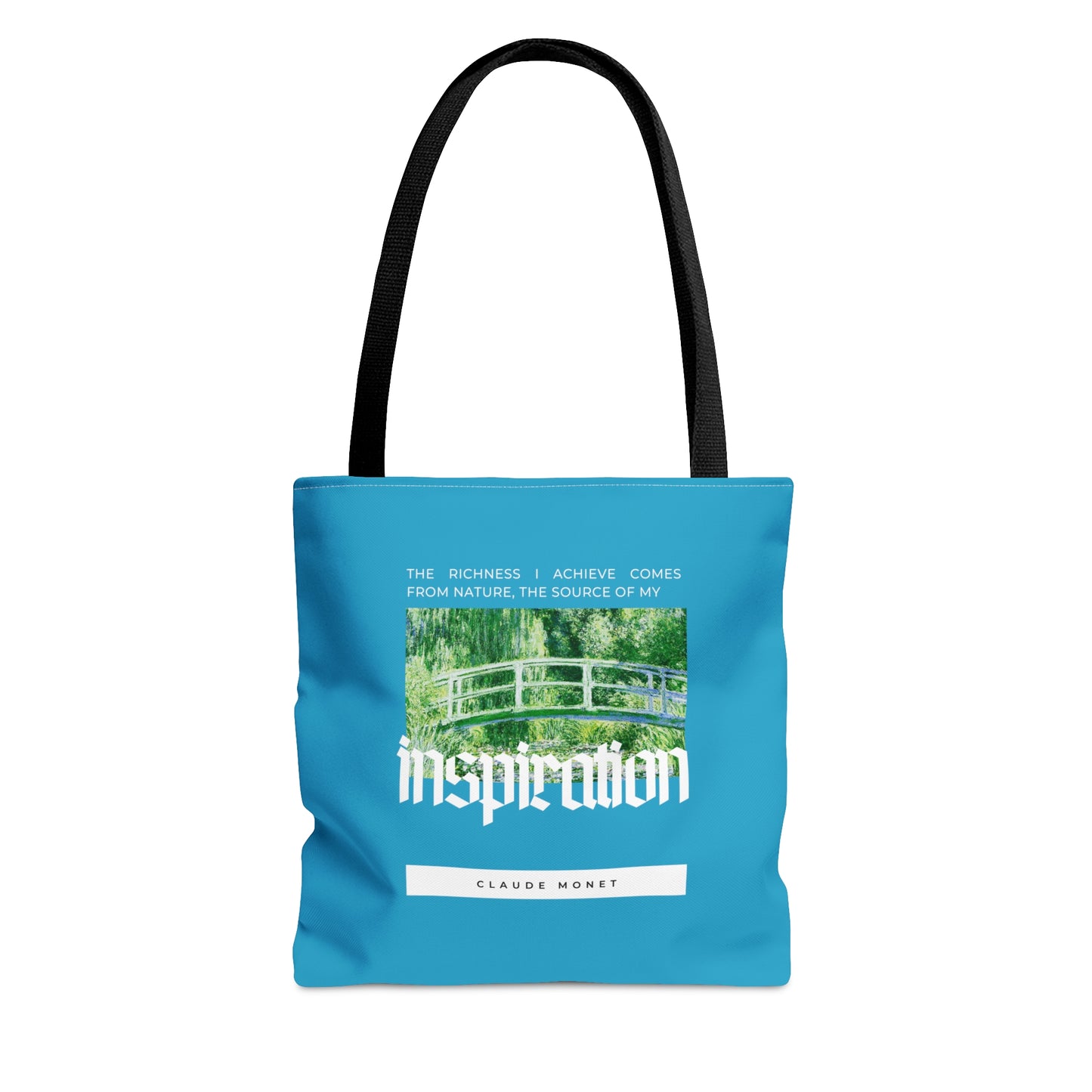 Classic Quotes Tote Bag - Claude Monet, 'The richness I achieve comes from Nature, the source of my inspiration' - Tote Bag
