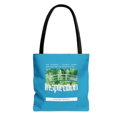 Classic Quotes Tote Bag - Claude Monet, 'The richness I achieve comes from Nature, the source of my inspiration' - Tote Bag