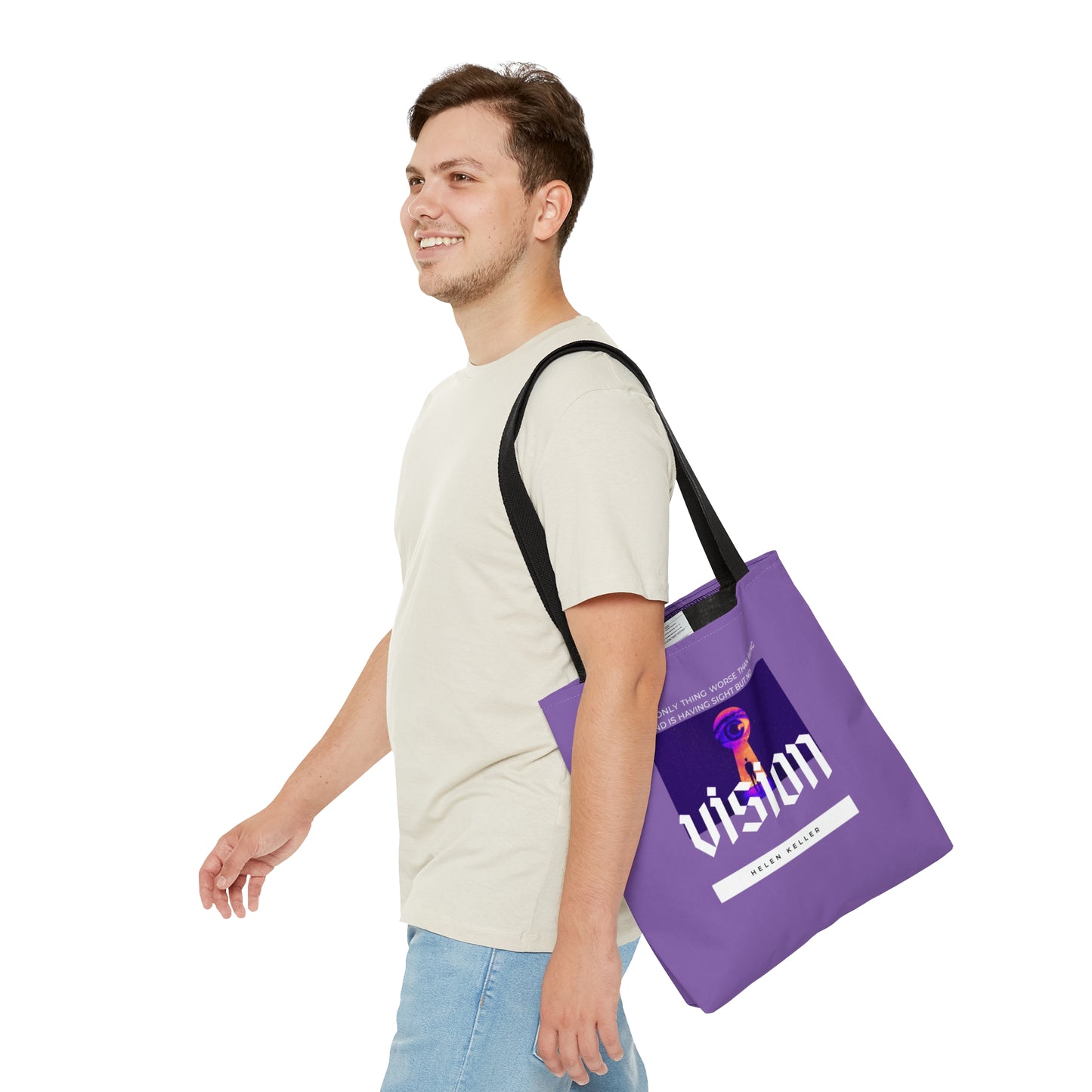 Classic Quotes Tote Bag - Helen Keller, 'The only thing worse than being blind is having sight but no vision' - Tote Bag