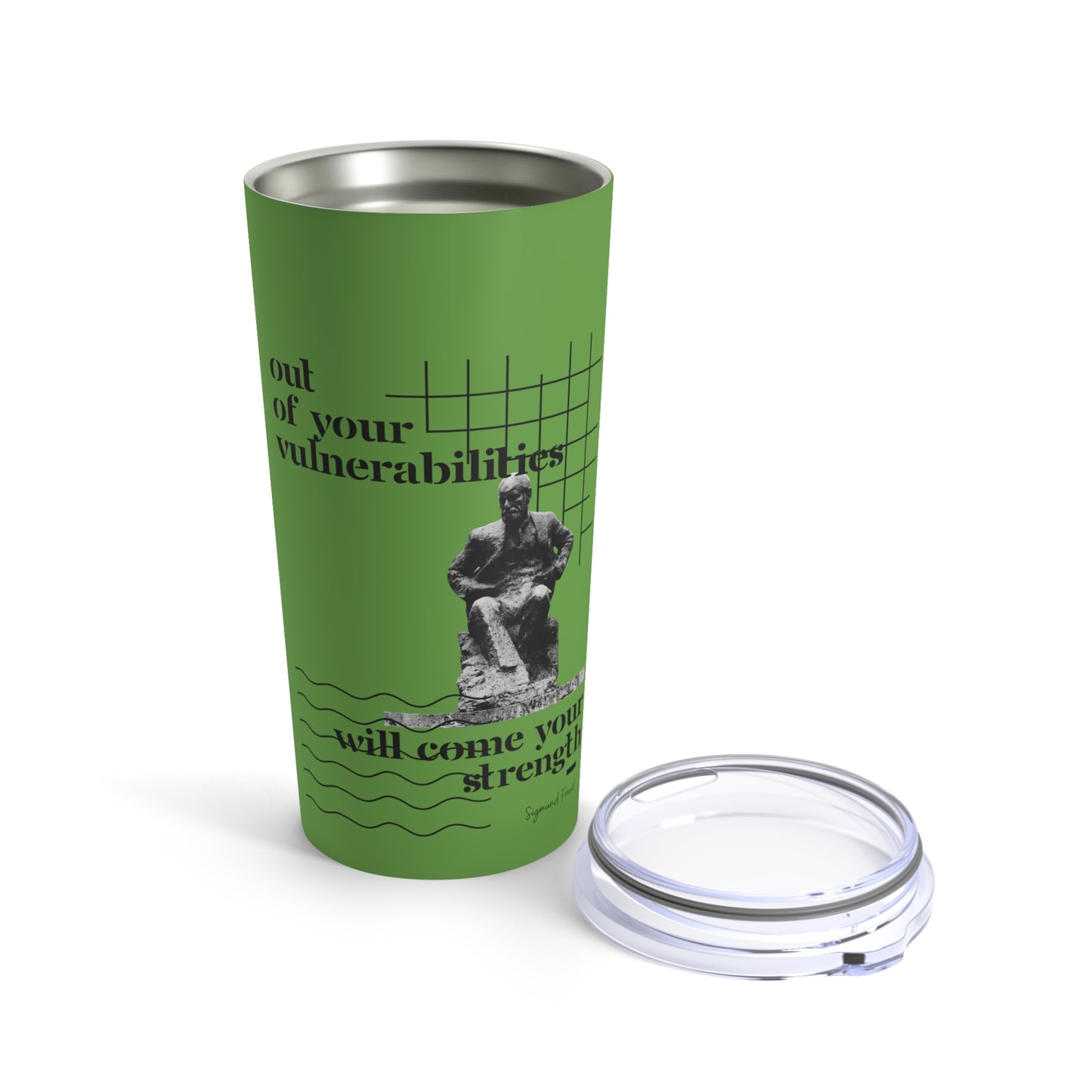 Classic Quotes Tumbler - Sigmund Freud, 'Out  of your vulnerabilities will come your strength'