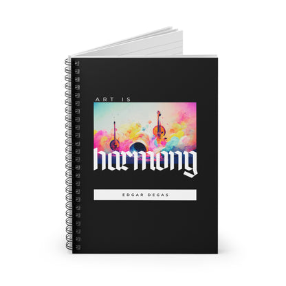 Classic Quotes Spiral Notebook - Edgar Degas, 'Art is harmony' - Spiral Notebook - Ruled Line